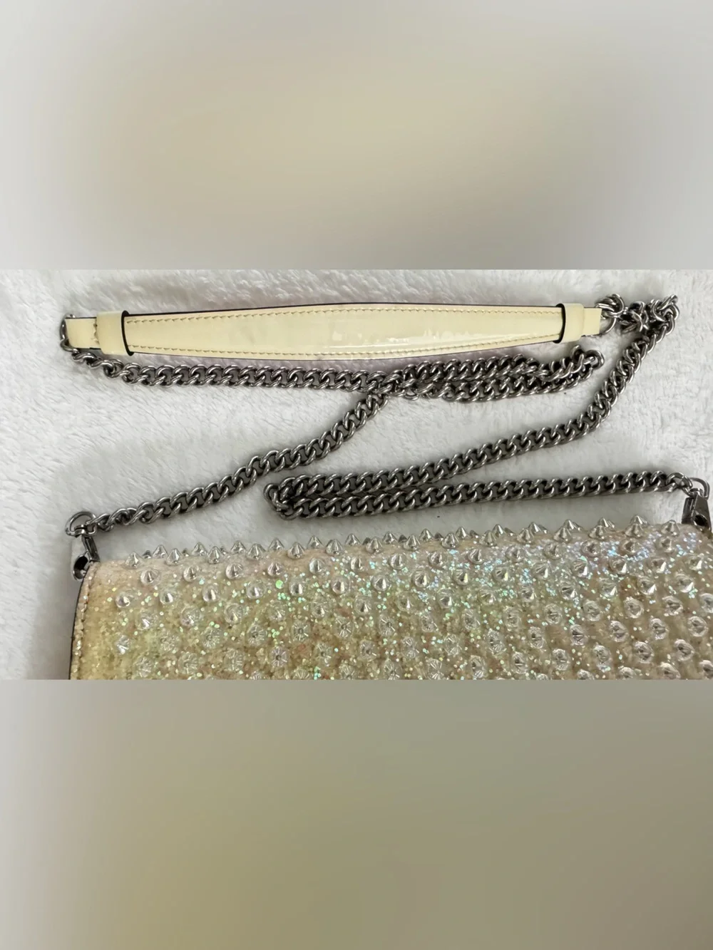 Christian Louboutin Crossbody Bag Purse Fold-Over Spike Clutch